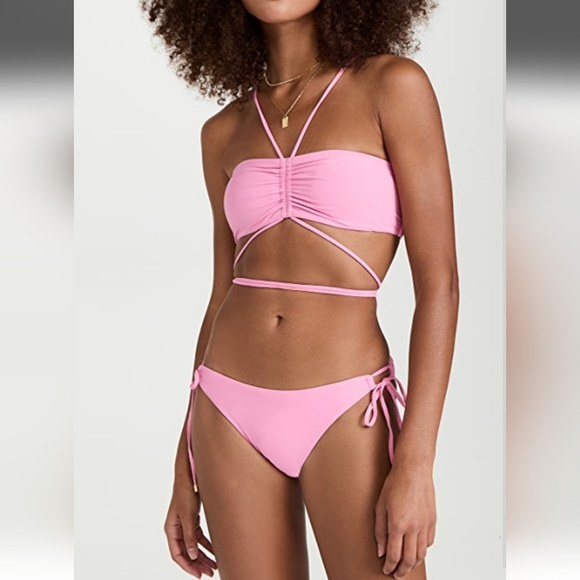 PQ Swim * 2 Pieces Set Aura Sky Strappy Bikini Top and Bottom NWT - Picture 6 of 10